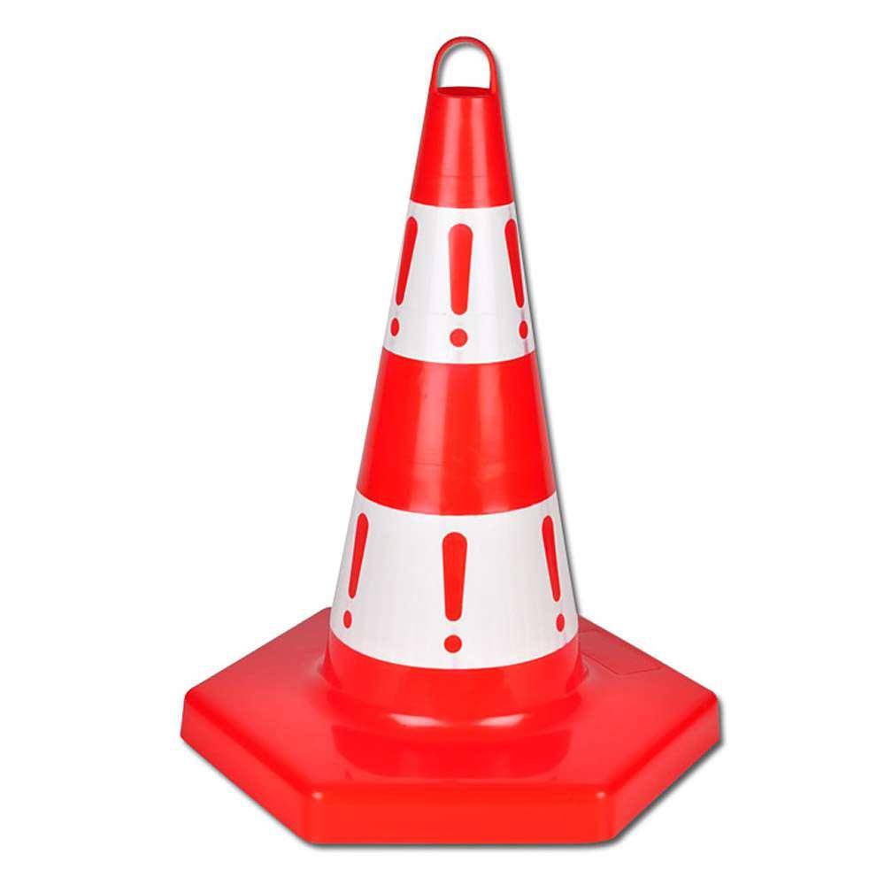 Sechseckkegel - hart PP mit "Achtung" Zeichen Höhe 50cm