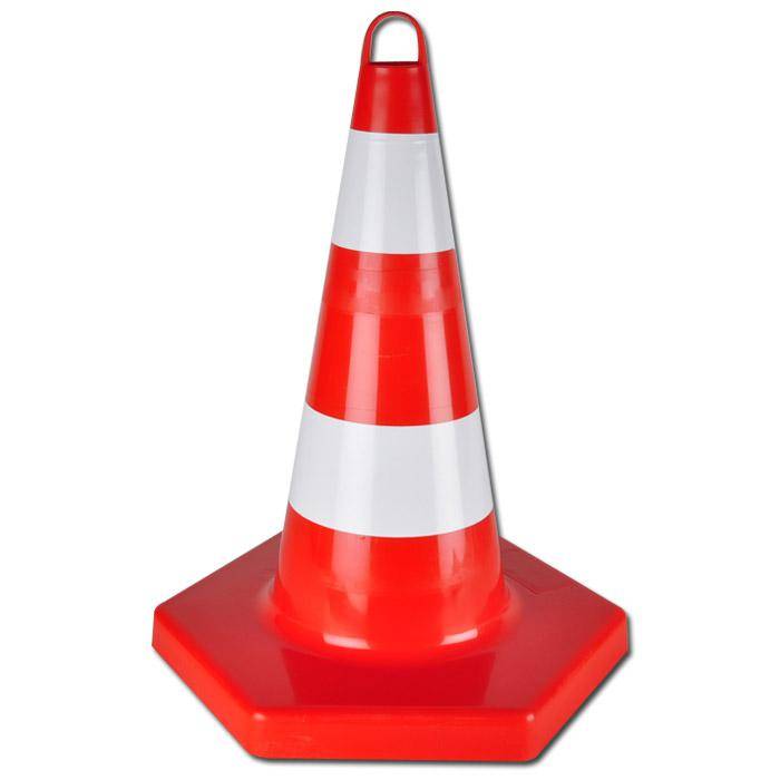 Sechseckkegel - Hart PP tagesleuchtend - 50 cm