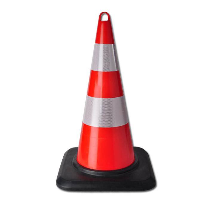 Pylone - hart - PP retroreflektierend schwerer Fuß - 75 cm