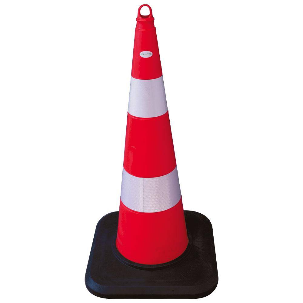 Leitkegel - TPE - retroreflektierend - schwerer Fuß - Höhe 90 cm