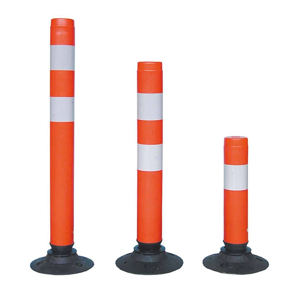Absperrpfosten - PPC - flexibel - bis 1000mm - reflektierend - rot - Höhe 450 - 1x weiß