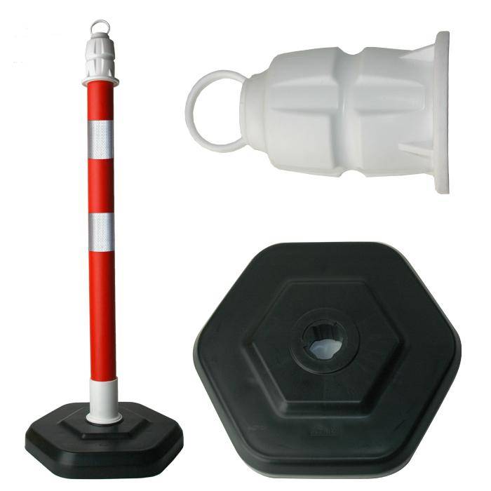 Kettenständer - PPC - mit Öse - Höhe 1m - rot/weiß - reflektierend - Gewicht 4,5kg