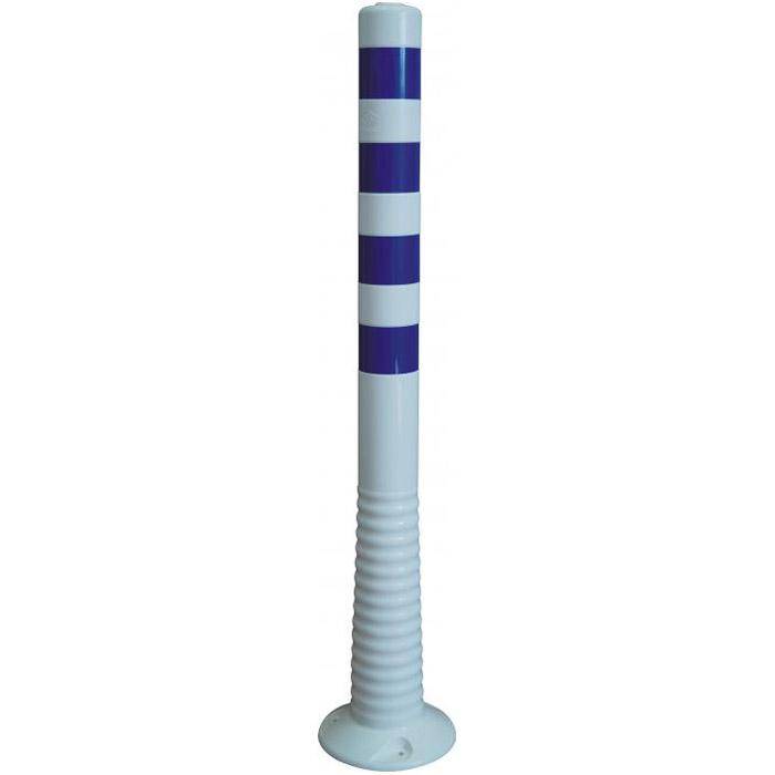 Absperrpfosten - Ø 80 - Höhe 1000 mm - flexibel - Material PUR - Farbe weiß/blau