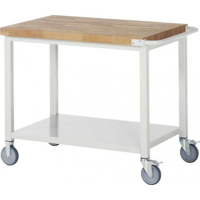 Werkbank B8 - fahrbar - max. 450 kg - Breite 1000 mm - mit Ablageboden