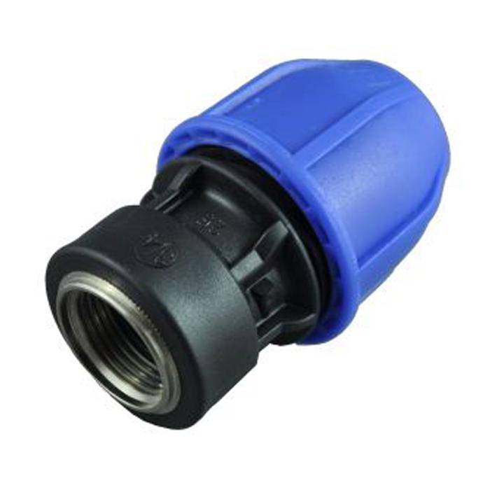 Anschlussverschraubung - Polypropylen/Messing - für PE-Rohre - Rohr-Ø 20 mm - Innengewinde G 1/2" - PN 16 - Preis per Stück