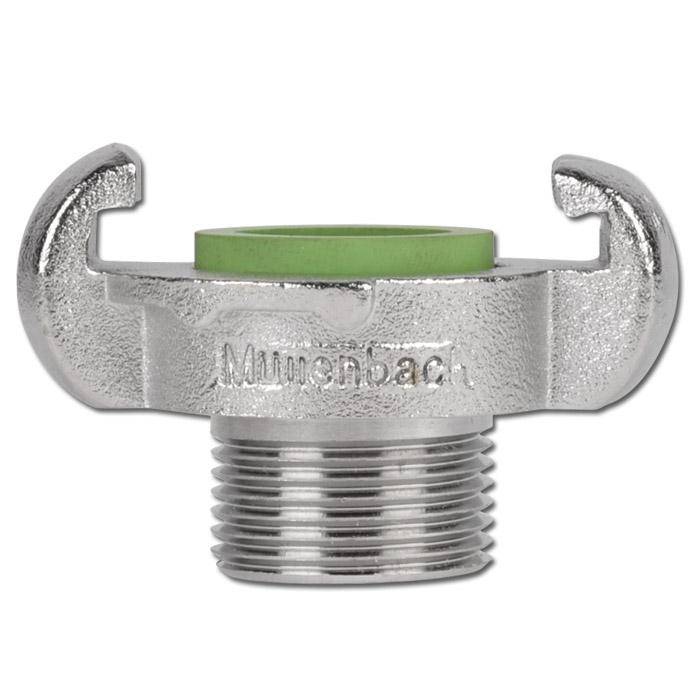 Klauenkupplung, Schlauchkupplung - Außengewinde 3/4", PN 16 - DIN 3489, Gewinde: ISO228, VA 1.4401 mit EPDM Dichtung