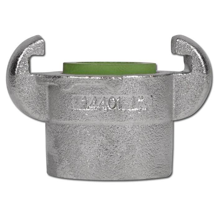 Klauenkupplung, Schlauchkupplung - Innengewinde 1", PN 16, Nockenweite 42 mm - DIN 3489, Gewinde: ISO228 - VA 1.4401, EPDM-Dichtung