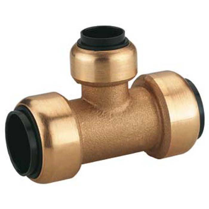 T-Steckverbinder STV-TS22 - System-Ø (1/2/3): 22/22/22 mm - bis 16 bar - Schneider Click it System - Messing, NBR Dichtung - TÜV Zertifikat