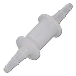 Ein kleiner, zylindrischer Luftfilter mit gerillten Enden für Schlauchanschlüsse, der in Fluid- oder Gasübertragungssystemen verwendet wird.