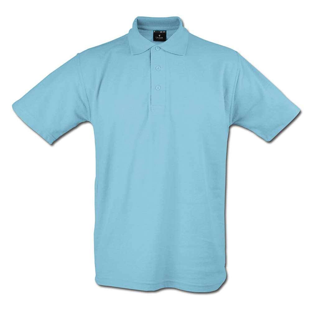 Restposten - Poloshirt - Größe XS - hellblau - 50% PES - 50% CO - 220 g/m² - 60°C waschbar - sehr robust - gestrickter Kragen - für Freizeit und