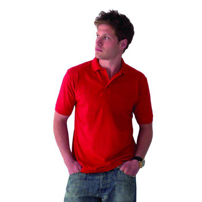 Restposten - Poloshirt - Gr. L - rot - 100% CO - ideale Passform - weiches Pique-Polo - verstärkter Kragen - "Essential"