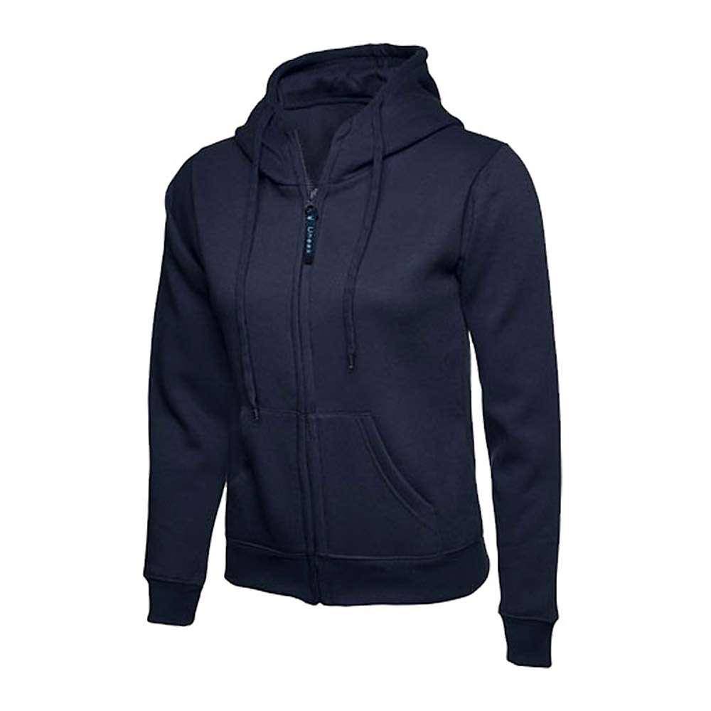 Restposten - Kapuzen-Sweatshirt - Gr. XXL - marine - 50/50% MG, 300 g/m² - für Damen - Reißverschluss gleichfarbig - Beuteltasche vorn