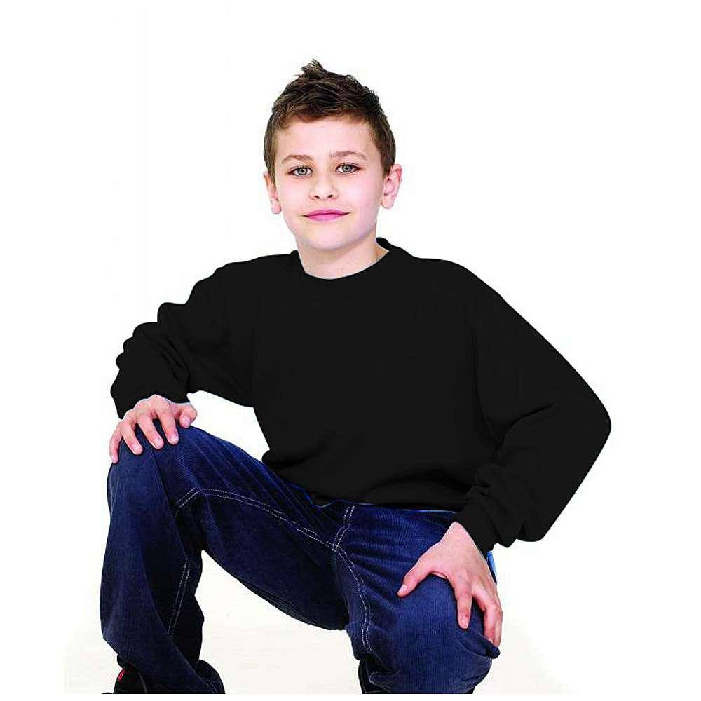Restposten - Sweatshirt Kinder - 7-8 Jahre / Körpergröße 28 - schwarz - lange Ärmel - Namensschild am Etikett - 60 °C waschbar