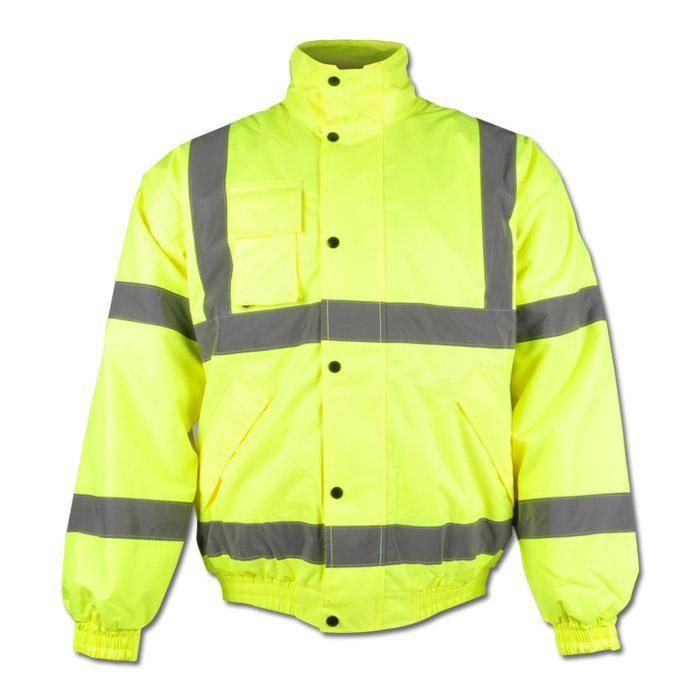 Restposten - Sicherheits Bomberjacke - Gr. XXXL (47/48) - gelb - EN471/3 - 89/686/EEC - 100% PES - PU-Beschichtung - 1 Innen- u. 2 Außentaschen