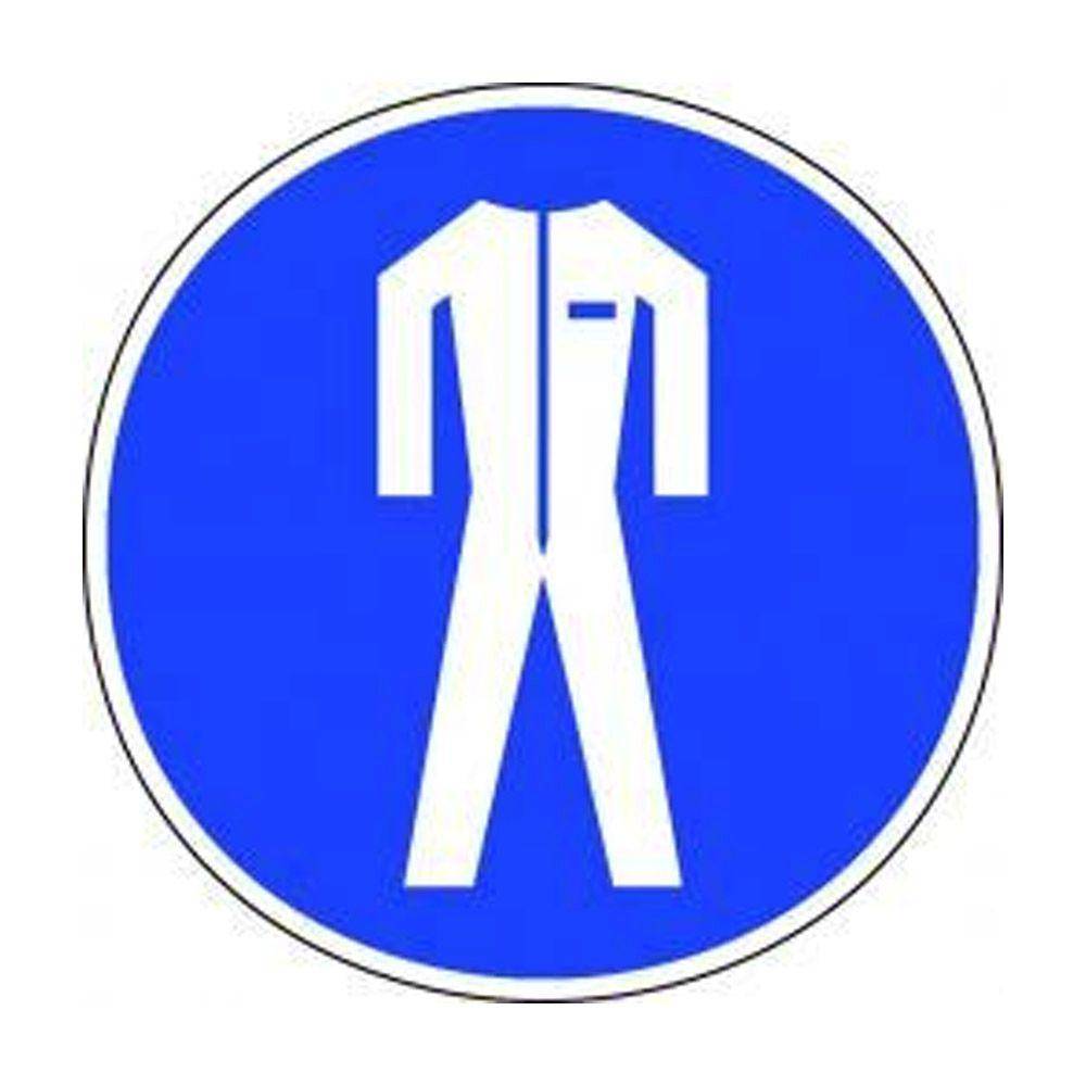 Restposten - Gebots-Schild - "Schutzkleidung tragen" - Ø 200 mm - langnachleuchtend - nach DIN 67510