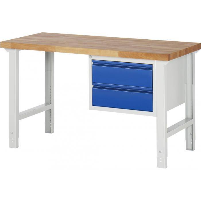 Werkbank B7 - höhenverstellbar - max 750 kg - Breite 1,5 m - 2 Schubladen