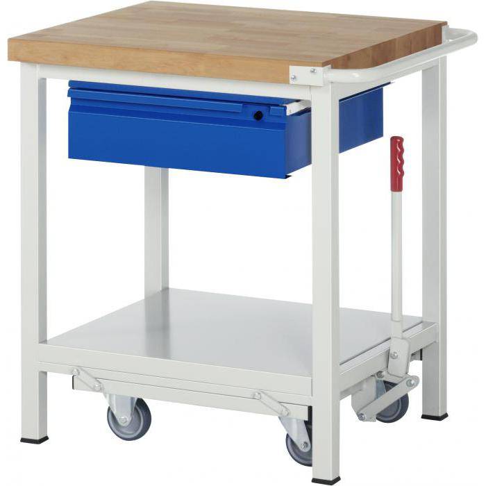 Werkbank B8 - stationär/mobil - Breite 0,75 m - mit Schublade
