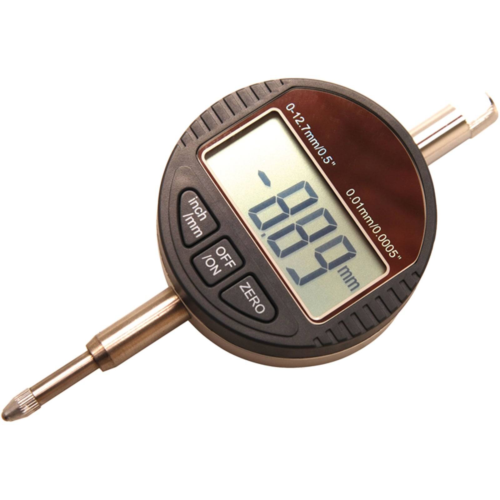 Eine digitale Schieblehre, die auf dem Display eine Messung von '8,09 mm' anzeigt.