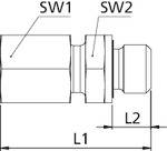 Riegler Gerade Einschraubverschraubung, weichdichtend, G 1/2 a., Rohr-Außen-Ø 18 mm, PN max. 315 bar, SW1 32, SW2 27, Stahl verzinkt<br>Gerade Einsc