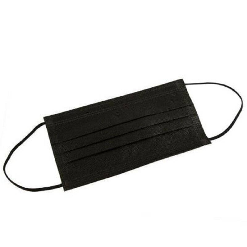 200x Schutzmaske Mundschutz Einweg Maske Gesichtsmaske 3 Lagig Vliesstoff Schwarz