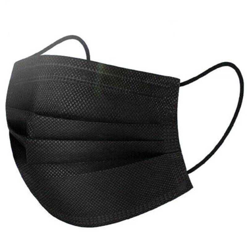 500x Schutzmaske Mundschutz Einweg Maske Gesichtsmaske 3 Lagig Vliesstoff Schwarz