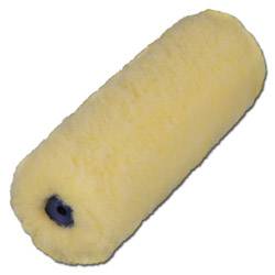 Gelbe Farbrolle mit blauem Kern, zum Auftragen von Farbe auf großen Flächen.