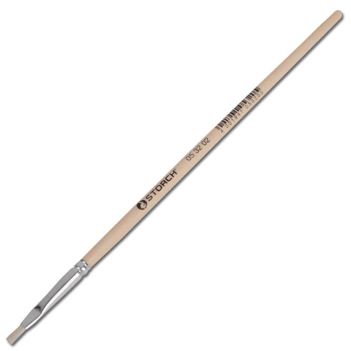 Borst-Gussow-Pinsel - China-Borste gebleicht - kurzer Stiel - Größe 6 mm - VE 12 Stück - Preis per VE