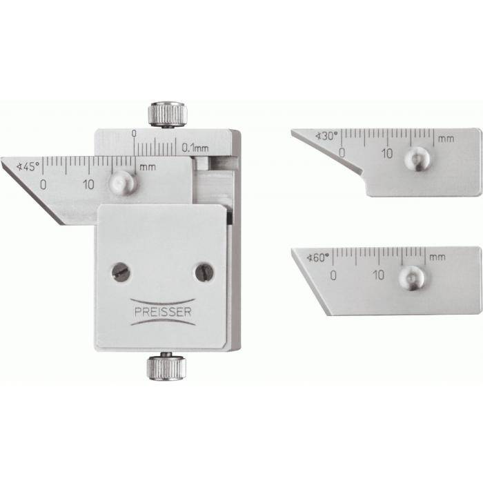 Fasenmessgerät - Stahl - Messbreich 0 bis 10mm - verchromt - "Preisser"