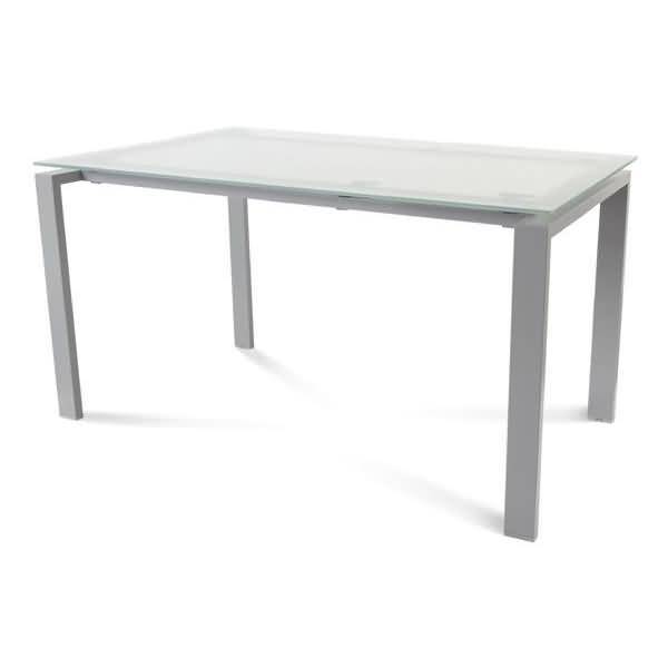 Schreibtisch Total BxTxH 140x80x73cm Gestell grau Platte Glas satiniert