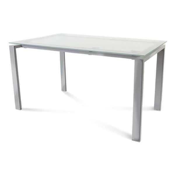 Schreibtisch Total BxTxH 140x80x73cm Gestell verchromt Platte Glas satiniert