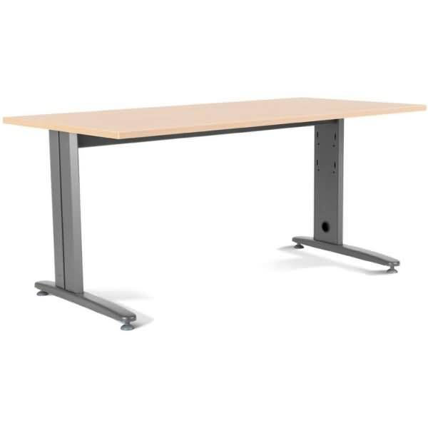 Schreibtisch Metal BxTxH 180x80x72cm Gestell grau Platte Melamin buche