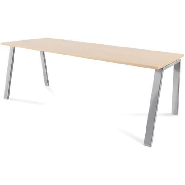 Schreibtisch Blanca BxTxH 200x80x73cm Gestell verchromt Platte Melamin buche