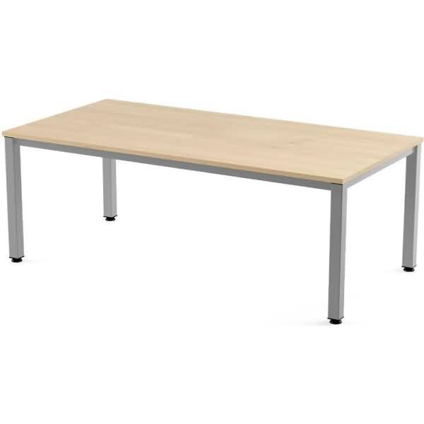 Schreibtisch Executive BxTxH 200x100x73cm Gestell grau Platte Melamin buche