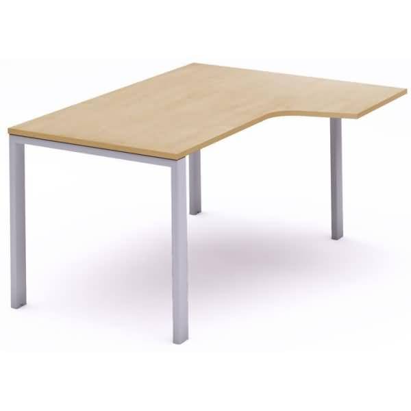 Schreibtisch Total L-Form rechts BxTxH 160x120x73cm Gestell grau Platte Melamin buche