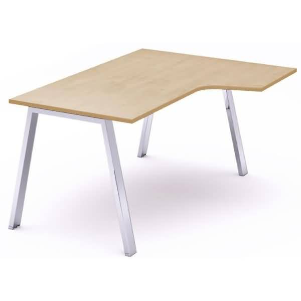 Schreibtisch Blanca L-Form rechts BxTxH 160x120x73cm Gestell verchromt Platte Melamin buche