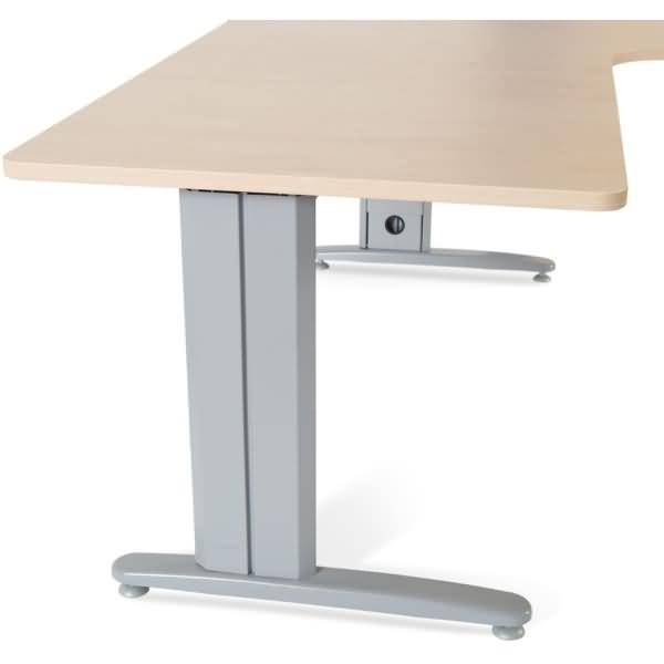 Schreibtisch Metal L-Form rechts 180x120x72cm Gestell grau Platte Melamin buche