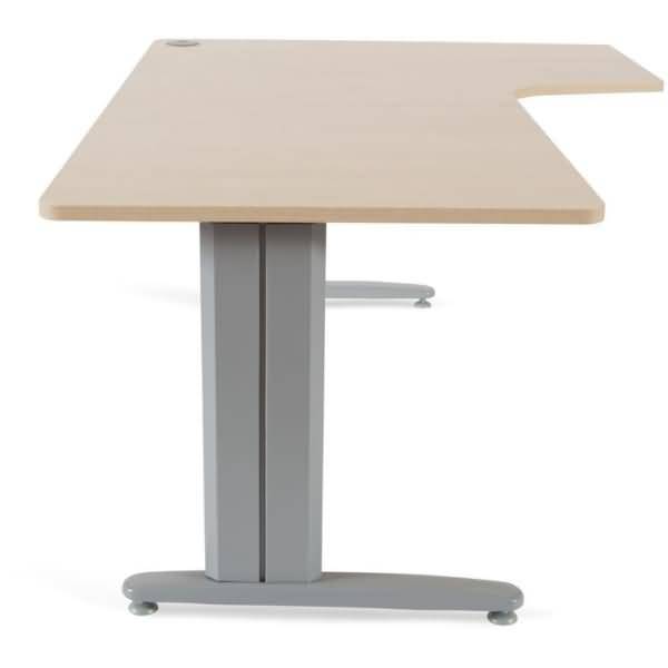 Schreibtisch Metal L-Form rechts 180x120x72cm Gestell grau Platte Melamin buche