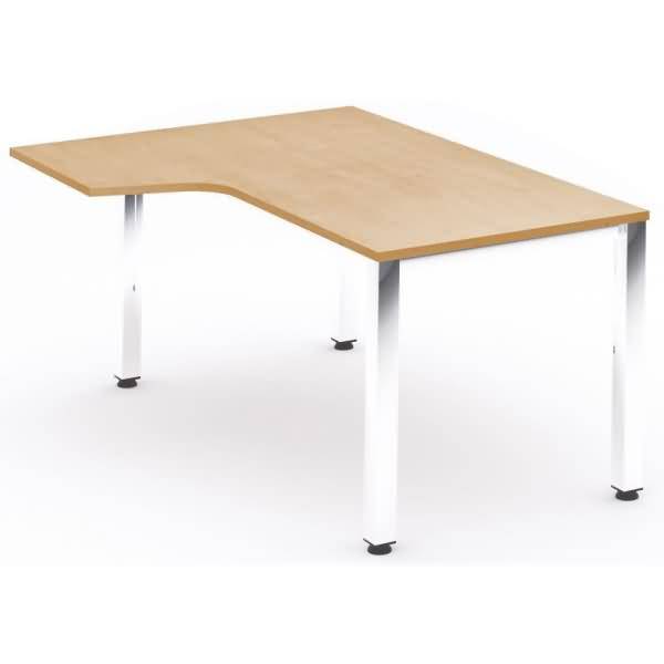 Schreibtisch Executive L-Form links BxTxH 180x120x73cm Gestell verchromt Platte Melamin buche