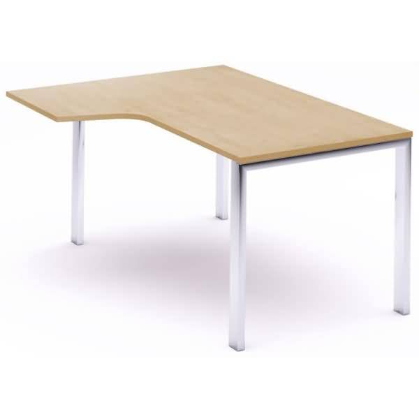 Schreibtisch Total L-Form links BxTxH 180x120x73cm Gestell verchromt Platte Melamin buche