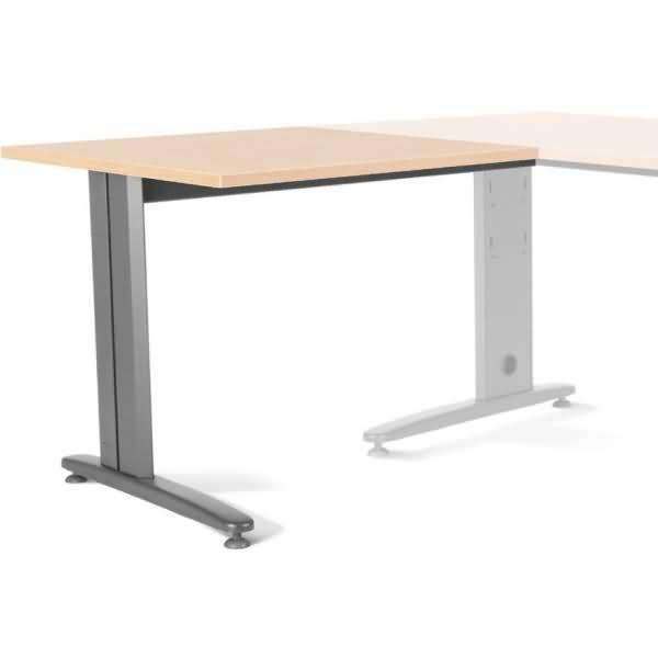 Anstelltisch Metal BxTxH 100x60x73cm Gestell grau Platte Melamin buche