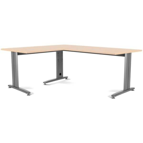 Anstelltisch Metal BxTxH 100x60x73cm Gestell grau Platte Melamin buche