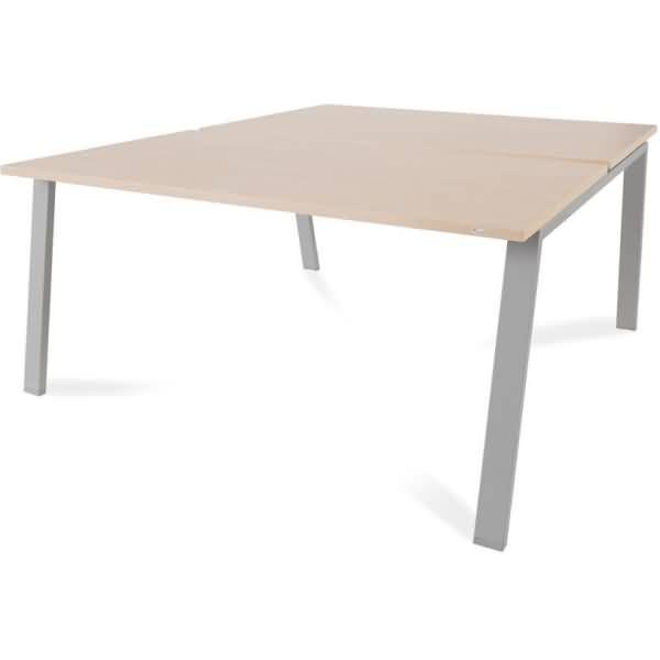 Mehrfacharbeitstisch Blanca BxTxH 160x163x73cm Gestell grau Platte Melamin buche