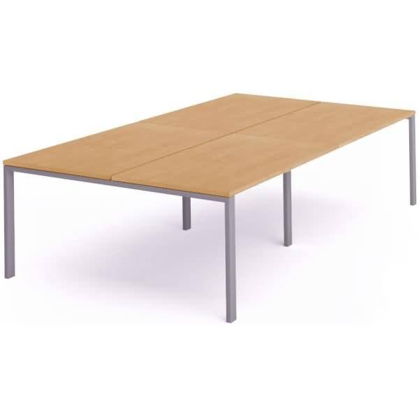 Mehrfacharbeitstisch Total BxTxH 360x163x73cm Gestell grau Platte Melamin buche