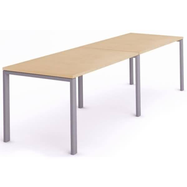 Mehrfacharbeitstisch Total BxTxH 320x80x73cm Gestell grau Platte Melamin buche