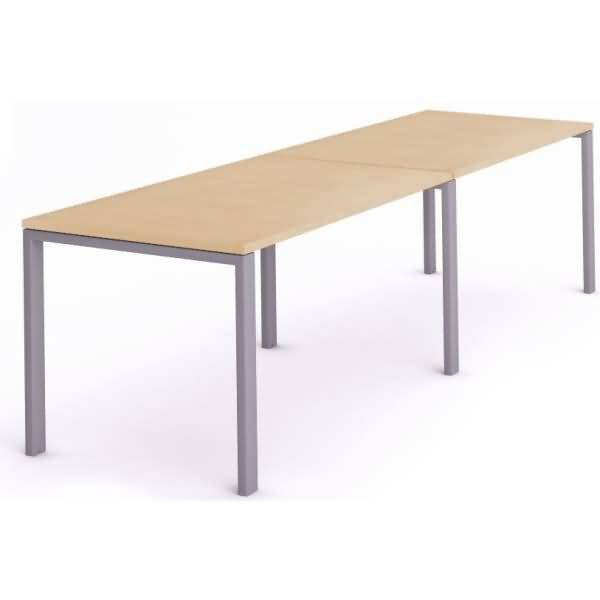 Mehrfacharbeitstisch Total BxTxH 360x80x73cm Gestell grau Platte Melamin buche