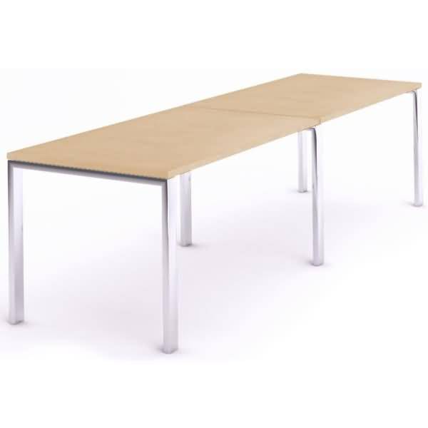 Mehrfacharbeitstisch Total BxTxH 360x80x73cm Gestell verchromt Platte Melamin buche