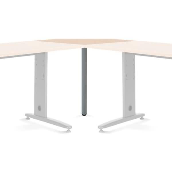 Eckplatte 90 Grad Melamin buche Gestell Aluminium 80x80cm