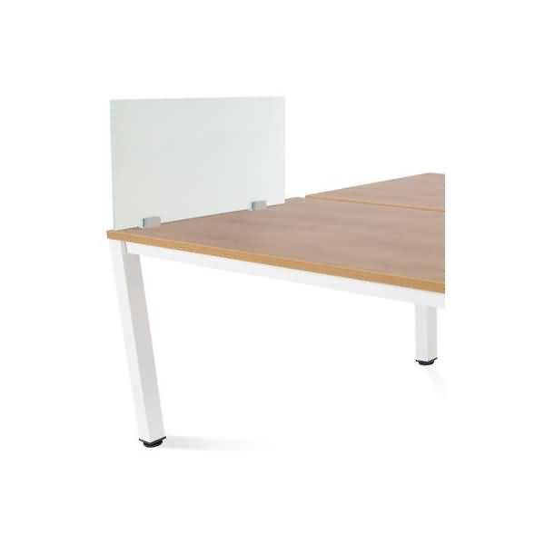 Trennwand 40x70cm Glas (Doppeltische Melaminplatte)