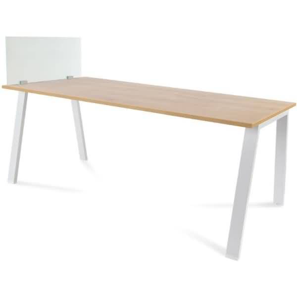 Trennwand 40x70cm Glas (Doppeltische Melaminplatte)