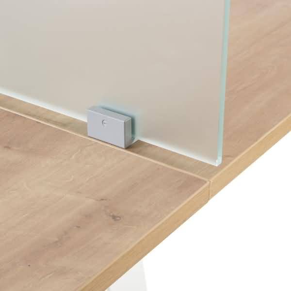 Trennwand 40x70cm Glas (Doppeltische Melaminplatte)